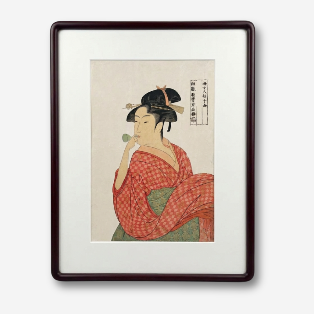 A Young Woman Blowing a Glass Pipe (Poppin)